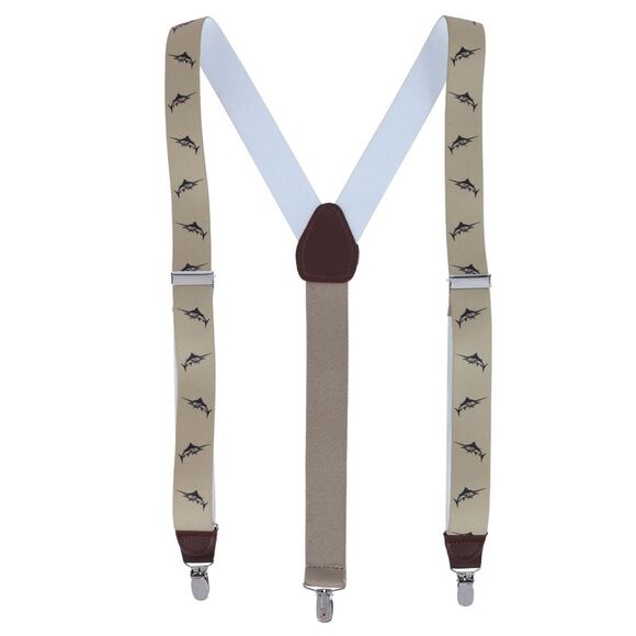 Ascentix Marlin Fish Print Clip End Suspenders - Picture 1 of 6